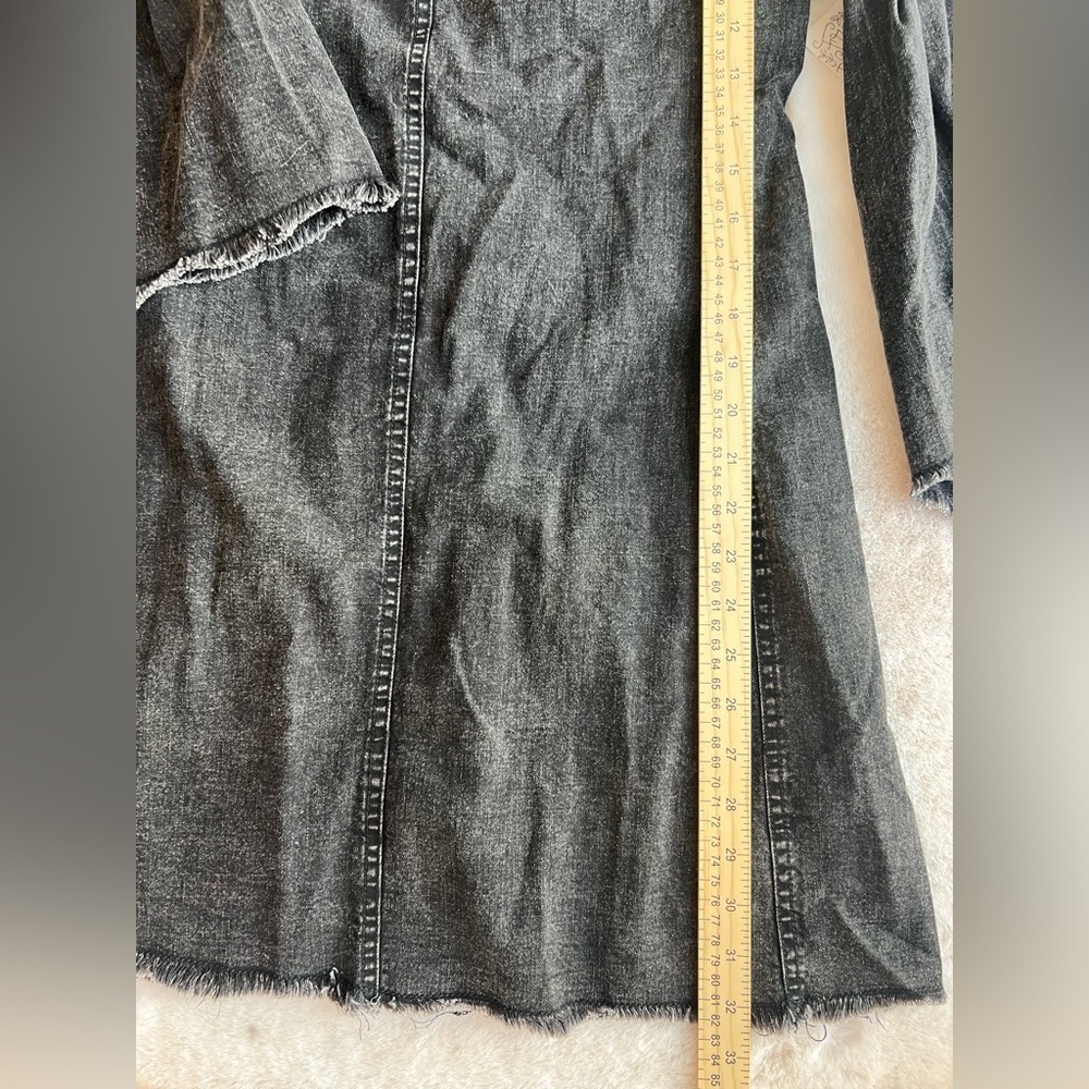 NWT: WE THE FREE Black Tie Zippered Raw Cuffs and Hem Bell Sleeve Size 2 - Picture 9 of 13